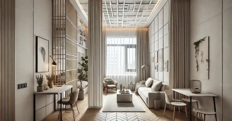 Pemisahan Ruang dengan Langsir atau Skren