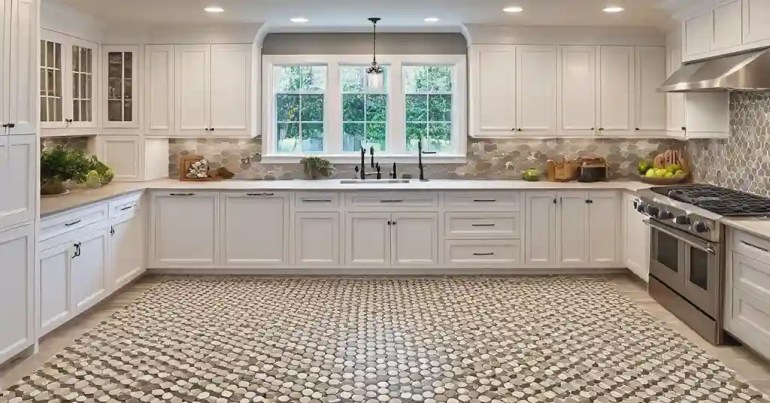 Jubin Corak Hexagon Berwarna Neutral