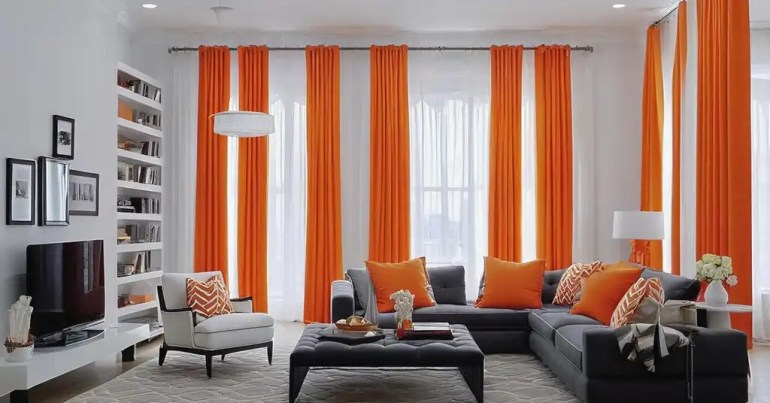 Langsir Warna Oren 1