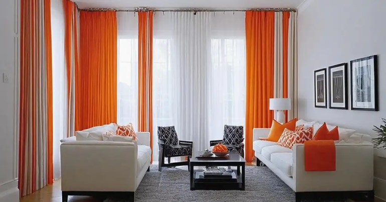 Langsir Warna Oren 2