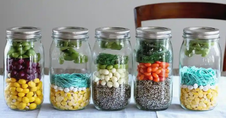 Menggunakan Balang Kaca dengan Isi Hiasan